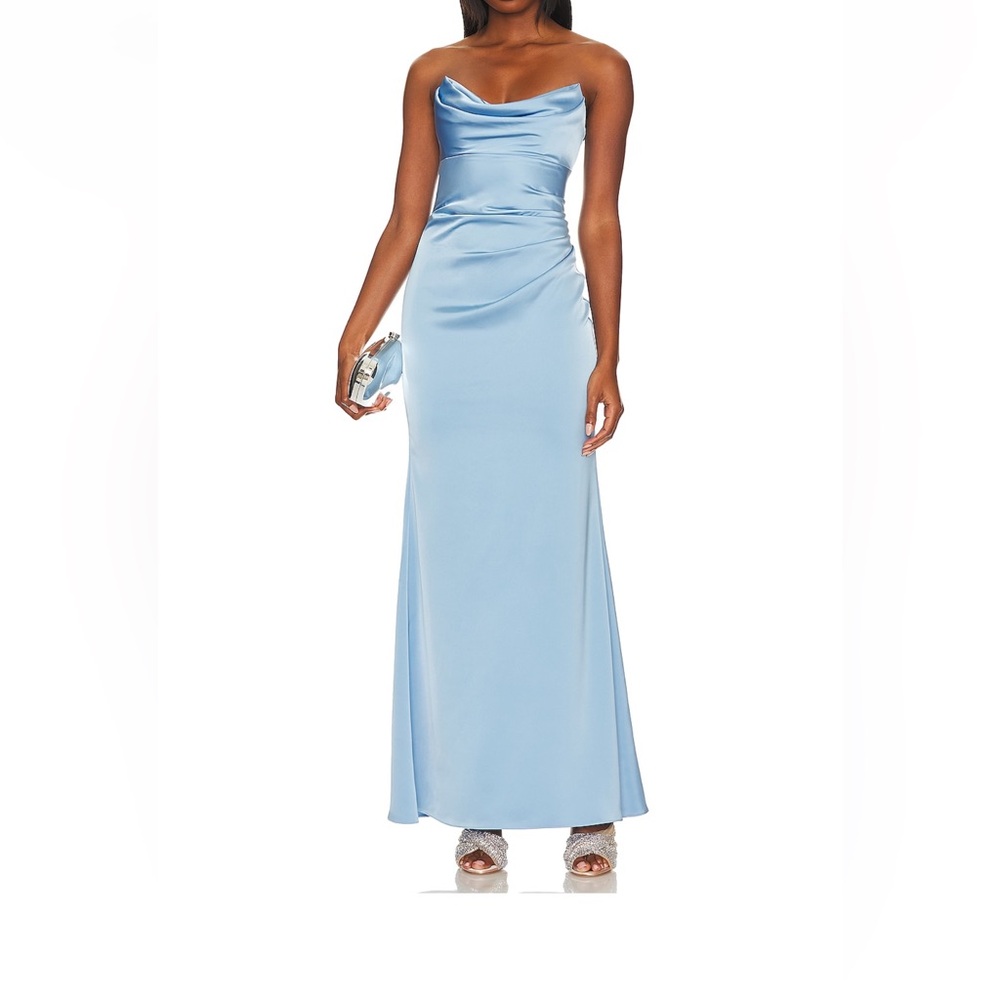 X Revolve Taylor Gown in French Blue Katie May